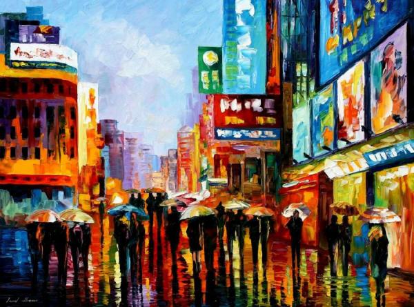 Lights Of Downtown by Leonid Afremov