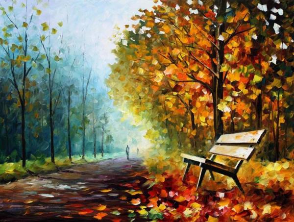 Lonely Bench by Leonid Afremov
