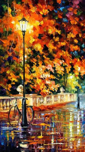 Lonely Bicycle by Leonid Afremov Oil Painting Reproductions