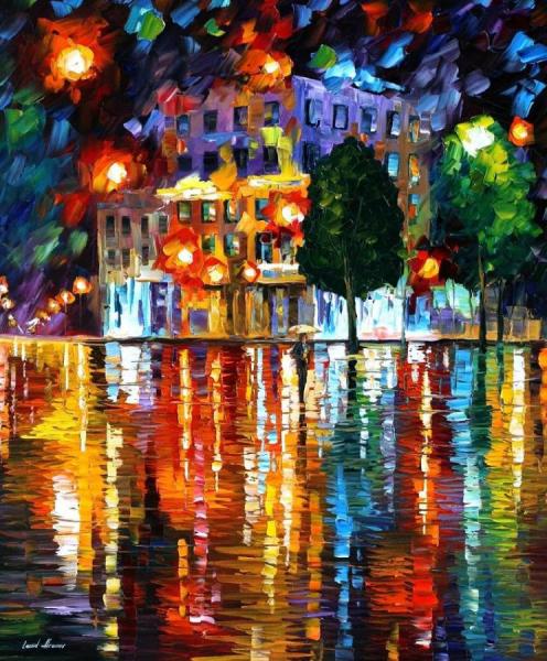 Lost Square by Leonid Afremov Oil Painting Reproductions