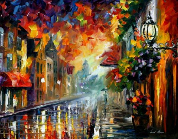 Misty City Mood by Leonid Afremov