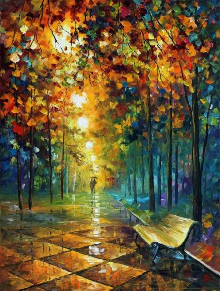 Misty Park by Leonid Afremov