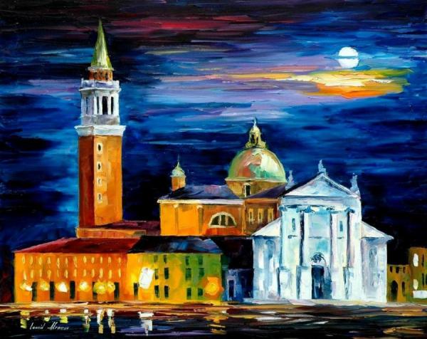 Moon Above Venice by Leonid Afremov