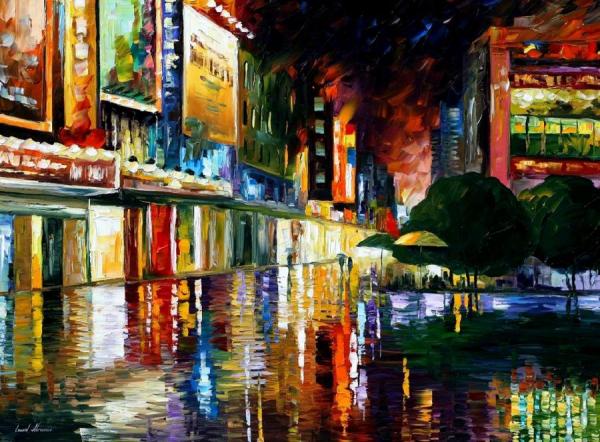 Movie Theatre by Leonid Afremov Oil Painting Reproductions