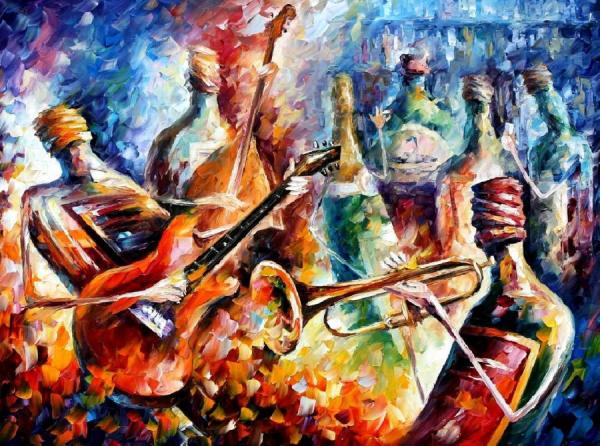 Music Bottle by Leonid Afremov