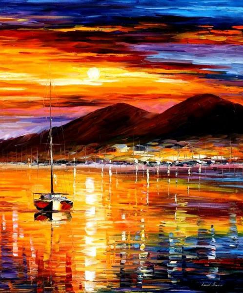 Naples Sunset Above Vesuvius by Leonid Afremov