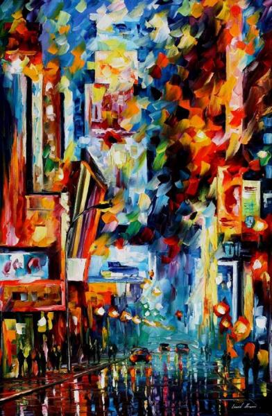 Night Broadway by Leonid Afremov