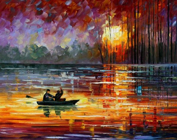 Night Fishing by Leonid Afremov