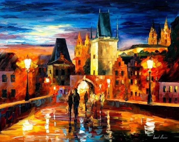 Night In Prague by Leonid Afremov