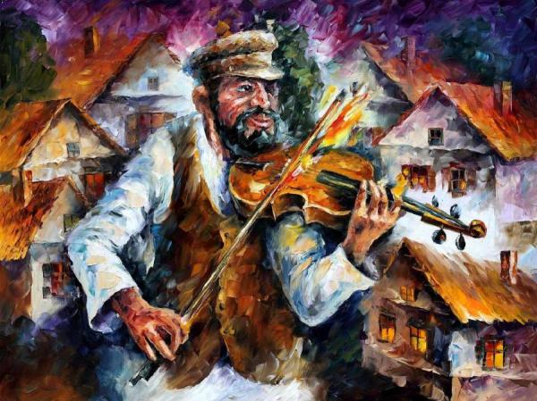 Night Musician by Leonid Afremov Oil Painting Reproductions