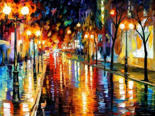 Night Perspective by Leonid Afremov