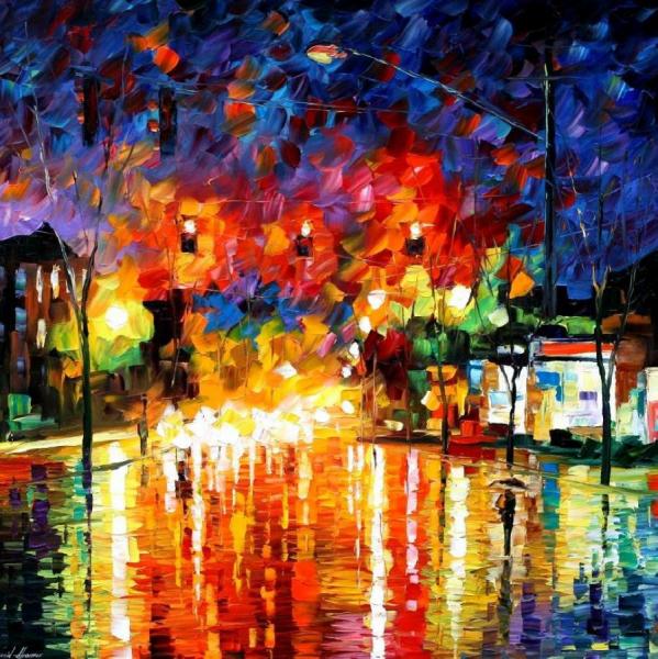 Night Traffic by Leonid Afremov