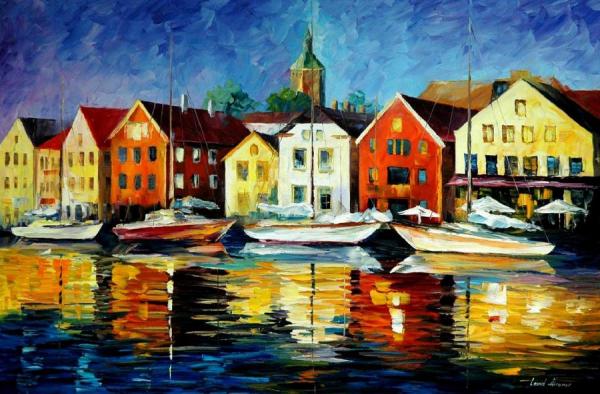 Northern Harbor by Leonid Afremov