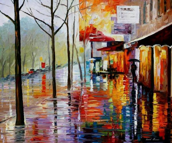 November In Paris by Leonid Afremov Oil Painting Reproductions