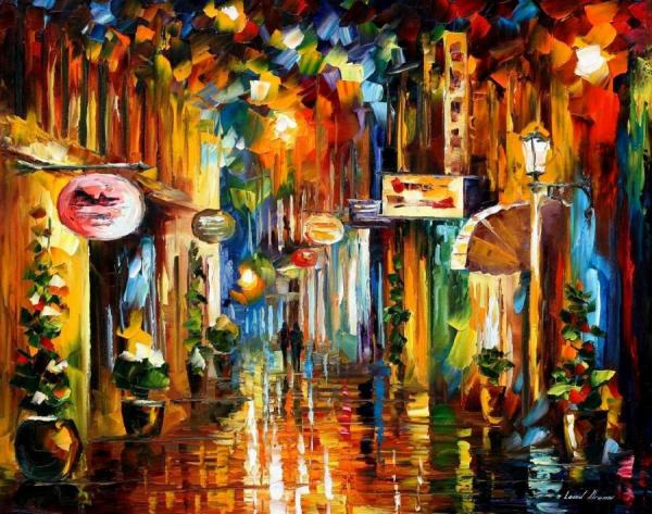 Old City Street by Leonid Afremov