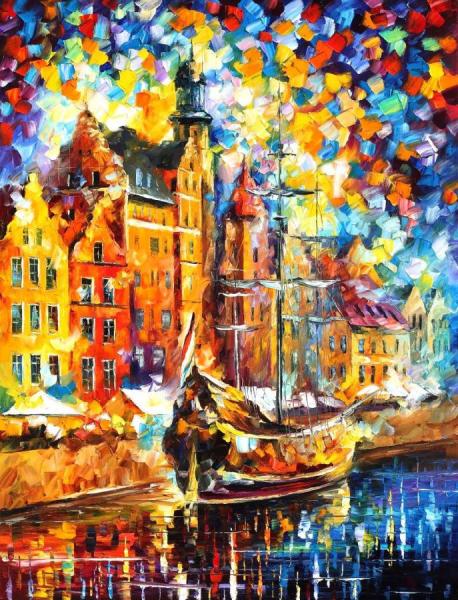 Old Dock by Leonid Afremov