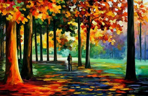 Orange Forest by Leonid Afremov Oil Painting Reproductions