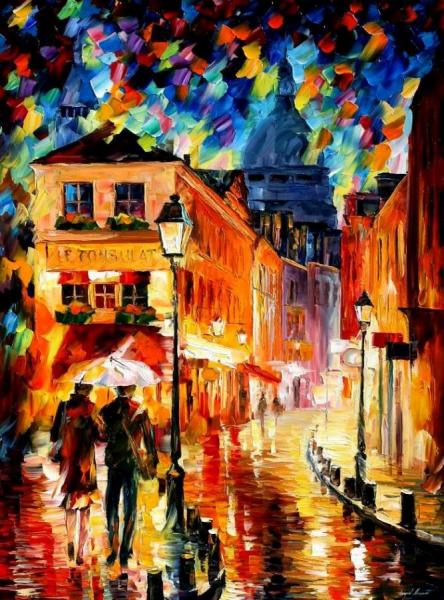 Paris, Montmartre by Leonid Afremov Oil Painting Reproductions