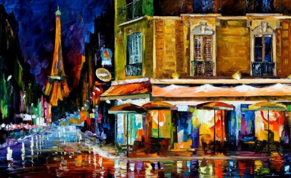 Paris,recruitement Cafe by Leonid Afremov