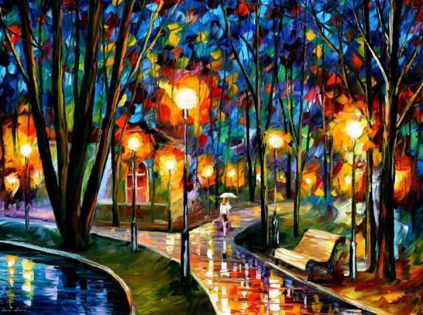 Park By The Lake by Leonid Afremov