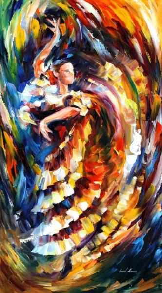 Passionate Flamenco by Leonid Afremov Oil Painting Reproductions