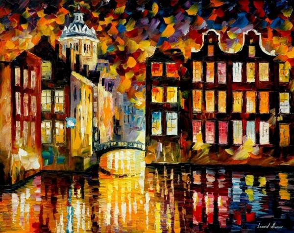 Pensive Amsterdam by Leonid Afremov