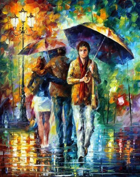 People Under The Rain by Leonid Afremov