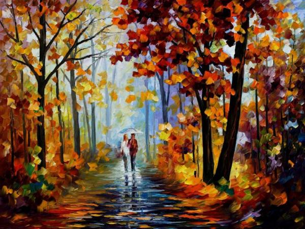 Rain In The Woods by Leonid Afremov