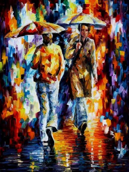 Rainy Encounter by Leonid Afremov