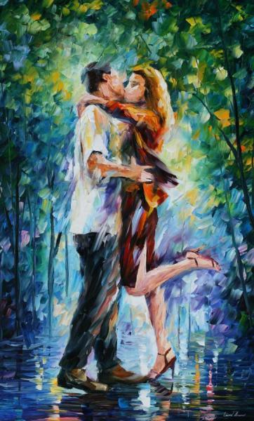 Rainy Kiss I by Leonid Afremov