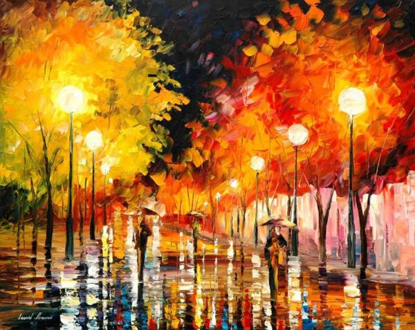 Rainy Night by Leonid Afremov