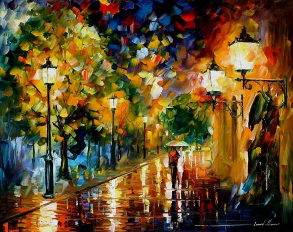 Rainy Romance by Leonid Afremov