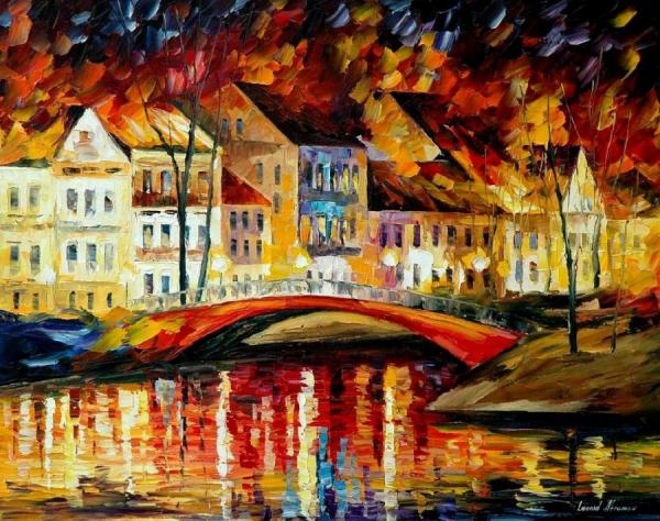 Red Bridge by Leonid Afremov