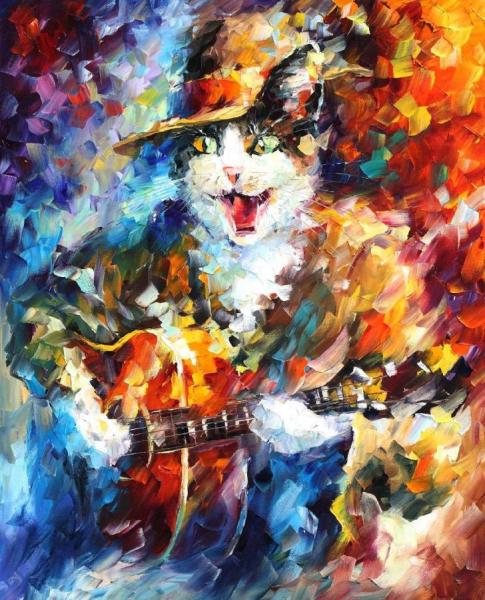 Romantic Cat by Leonid Afremov