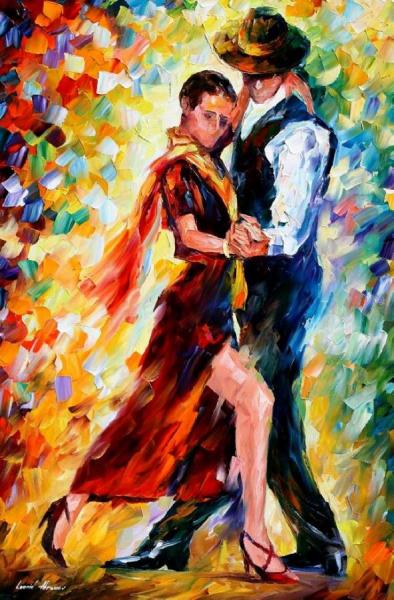 Romantic Tango by Leonid Afremov Oil Painting Reproductions