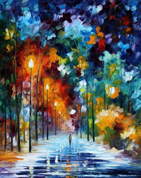 Romantic Winter by Leonid Afremov Oil Painting Reproductions