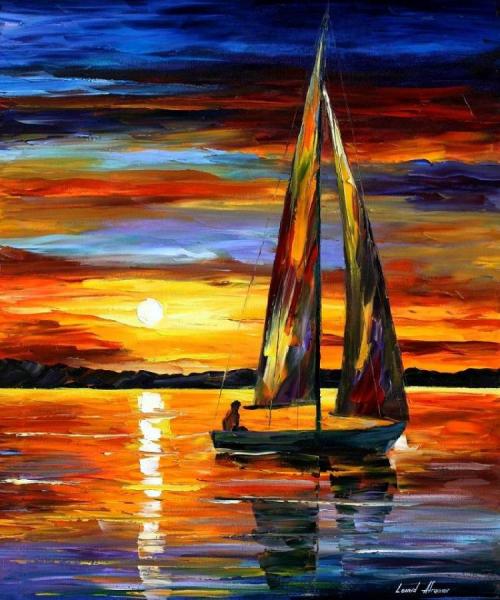 Sailing By The Shore by Leonid Afremov