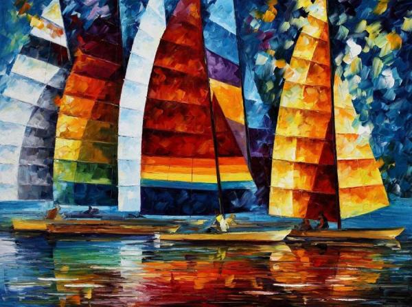 Sea Regatta by Leonid Afremov