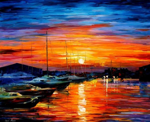 Sicily Harbor Of Syracuse by Leonid Afremov