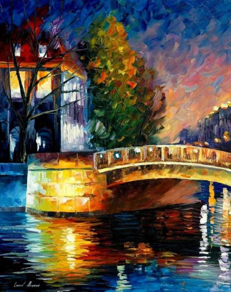 Sleepy Bridge St. Petersburg by Leonid Afremov