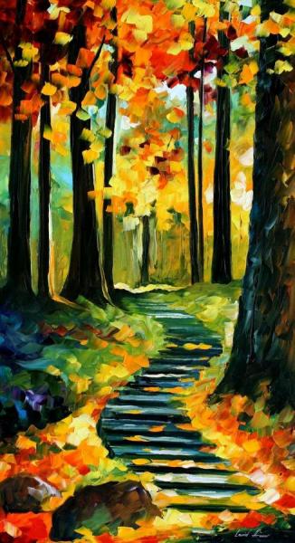 Stairway In The Old Park by Leonid Afremov