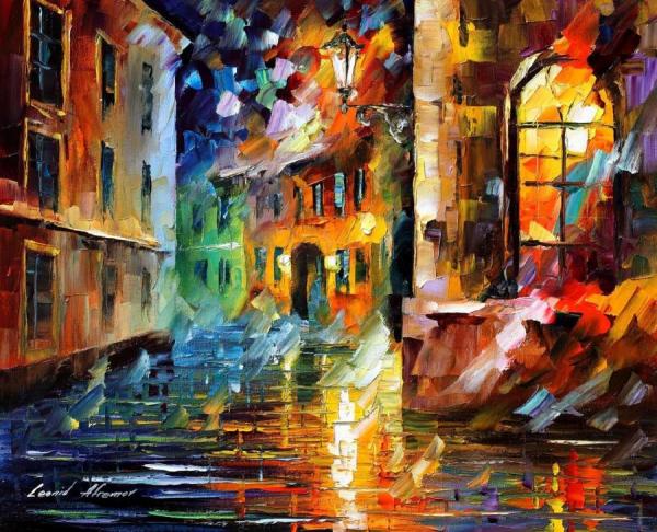 Street by Leonid Afremov Oil Painting Reproductions