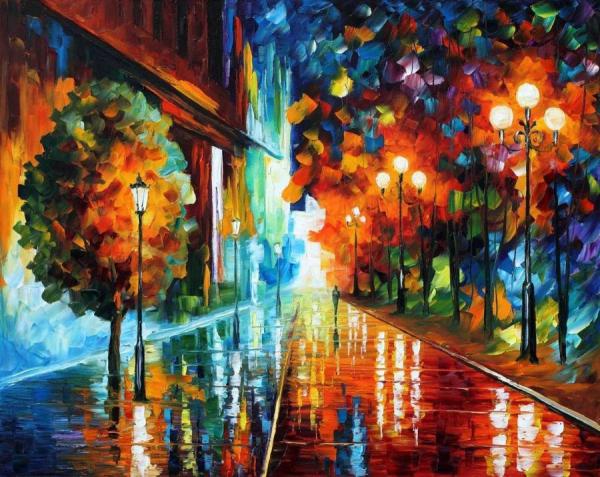 Street Of Hope by Leonid Afremov Oil Painting Reproductions