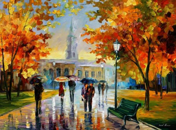 Stroll In An October Park by Leonid Afremov