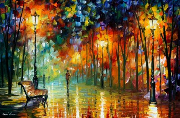 Stroll In The Fog by Leonid Afremov