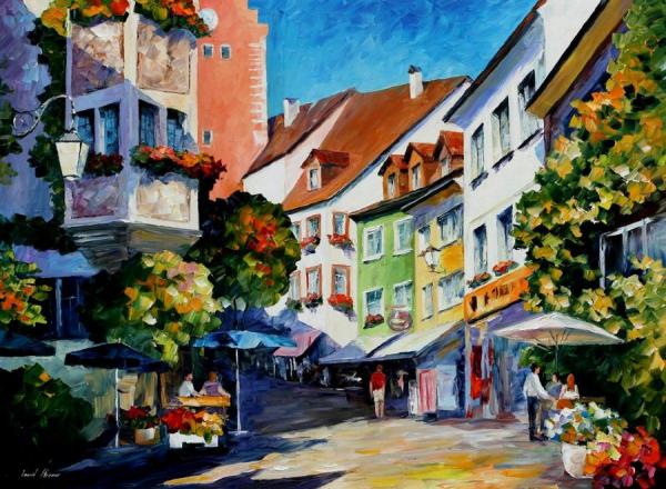 Sunny Meersburg Germany by Leonid Afremov Oil Painting Reproductions