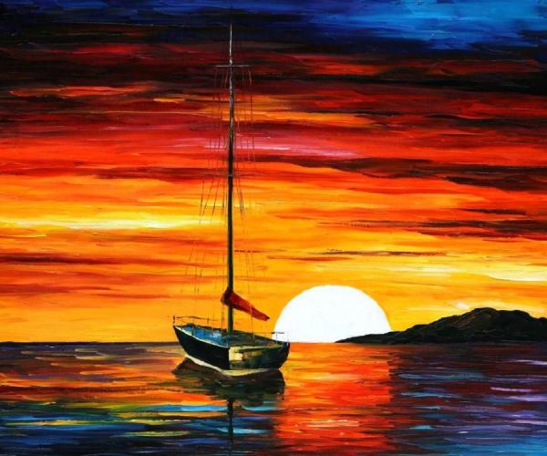 Sunset By The Hill by Leonid Afremov