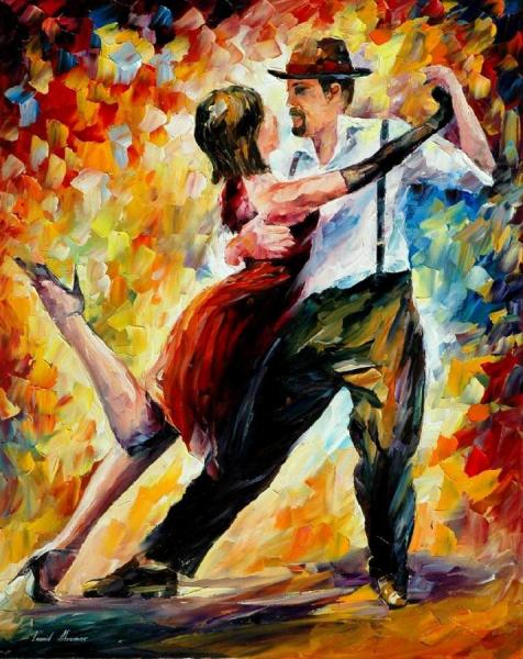 Tango In Red by Leonid Afremov