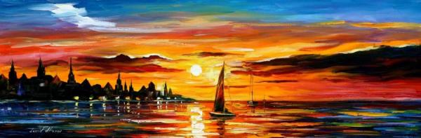 The Amber Evening by Leonid Afremov