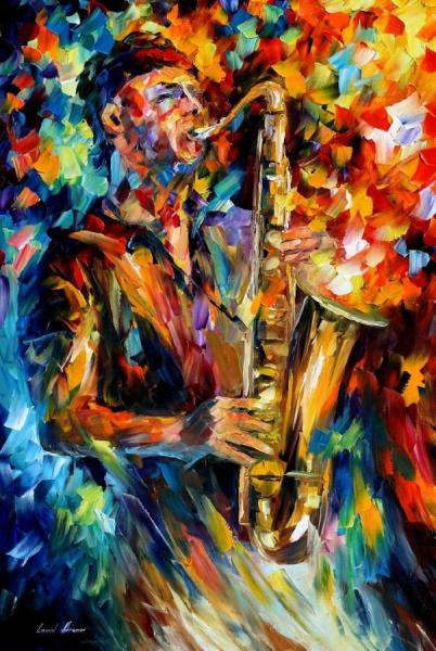 The Soul Of The Saxophone by Leonid Afremov Oil Painting Reproductions